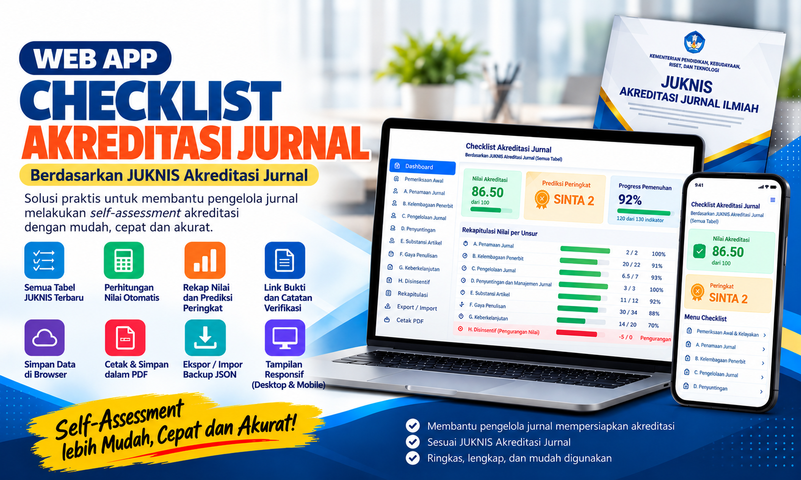 FREE : Alat Bantu Editor Jurnal Imiah dalam Pengajuan Akreditasi Jurnal Tahun 2026 sesuai aturan terbaru